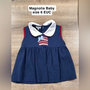 Magnolia Baby Navy Blue Tank Top with White Collar